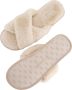 Hunkemöller Dames Accessoires Pantoffels Crossed Fake Fur Beige - Thumbnail 1