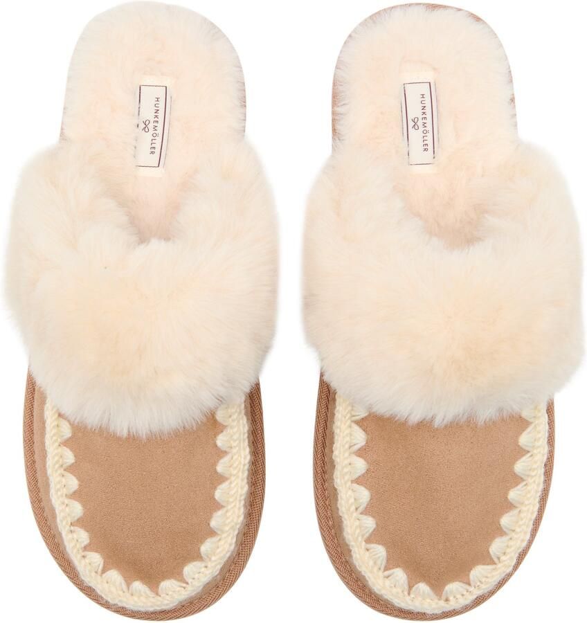 Hunkemöller Slipper Faux Suede Stitching Bruin