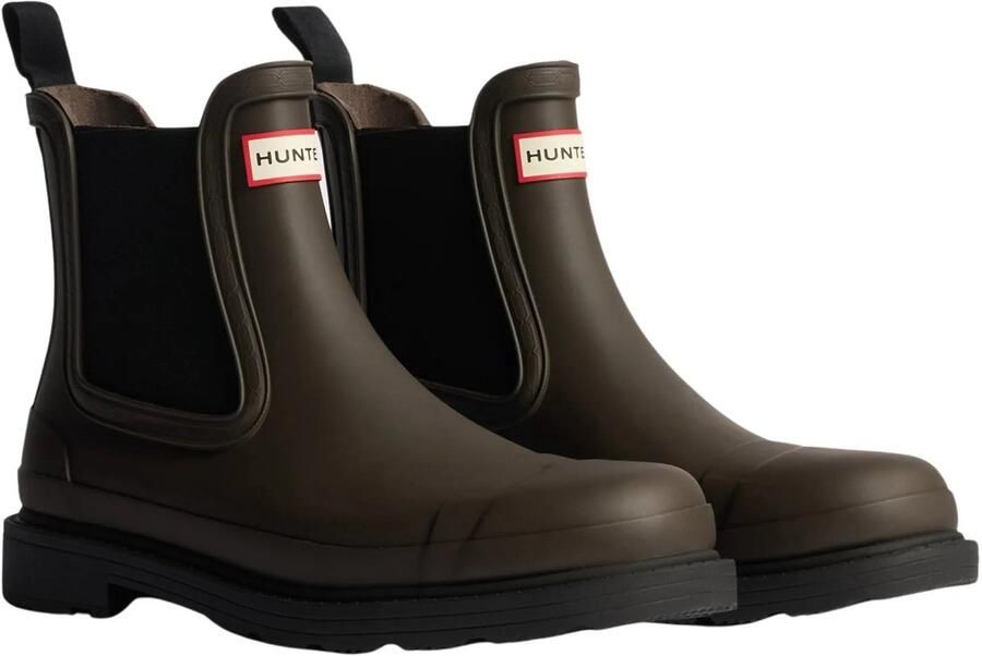 Hunter Men's Commando Chelsea Boots Chocolate Brown Black - Foto 2