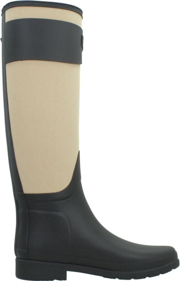 Hunter Boots Women's Refined Tall Canvas Boot Rubberlaarzen zwart beige