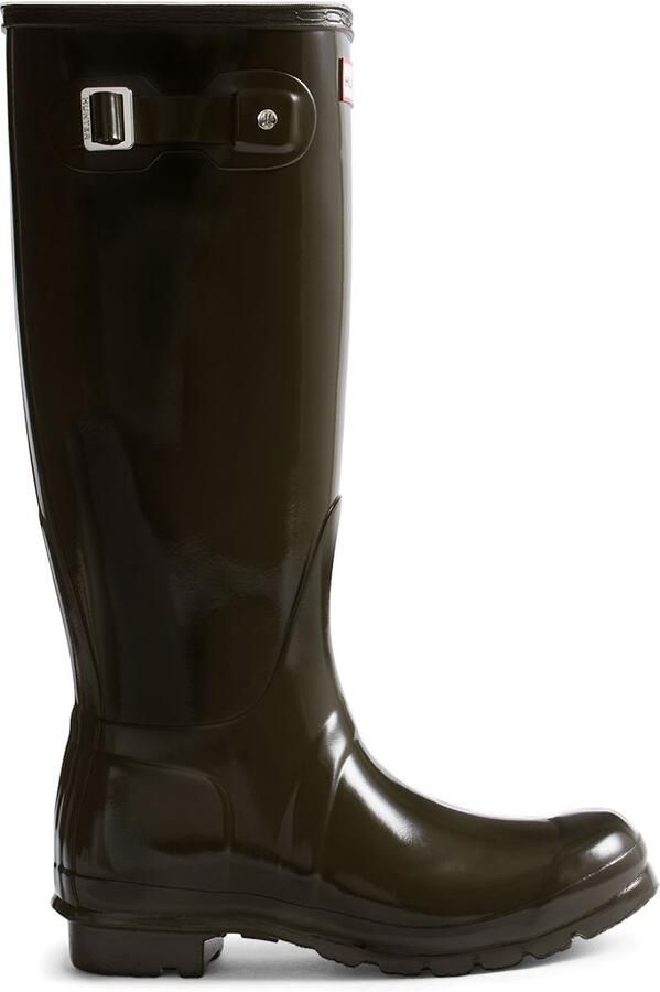 Hunter Original Tall Gloss Dames Laarzen Rubber Bruin Waterdicht