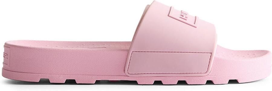 Hunter Core Embossed Silicon Logo Slider Unisex Slippers Synthetisch Roze