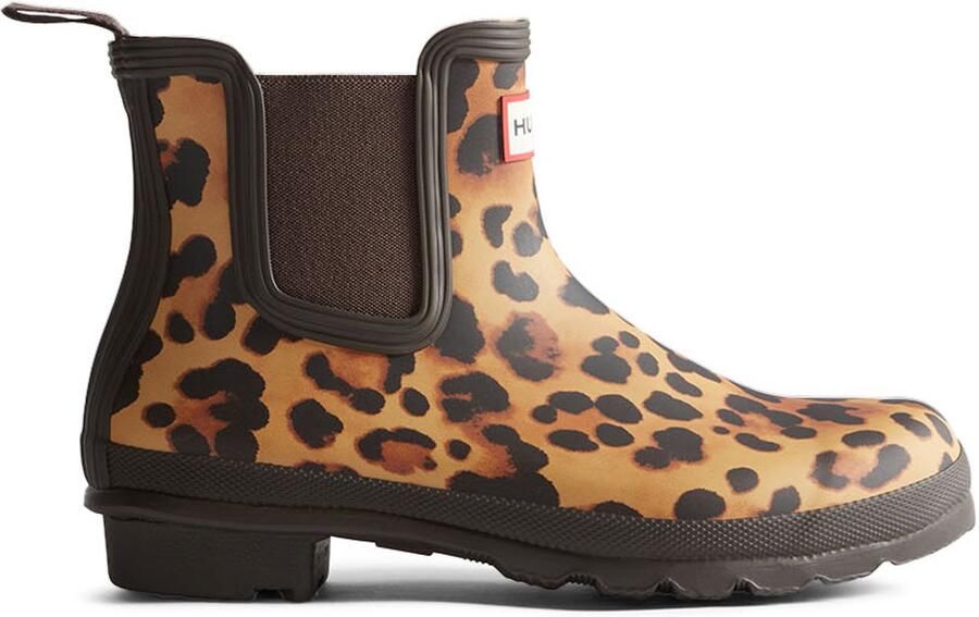 Hunter Women's Original Chelsea Leopard Boots Leopard Print Chocolate Brown