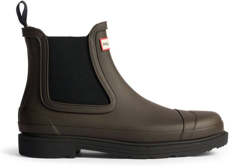 Hunter Men's Commando Chelsea Boots Chocolate Brown Black