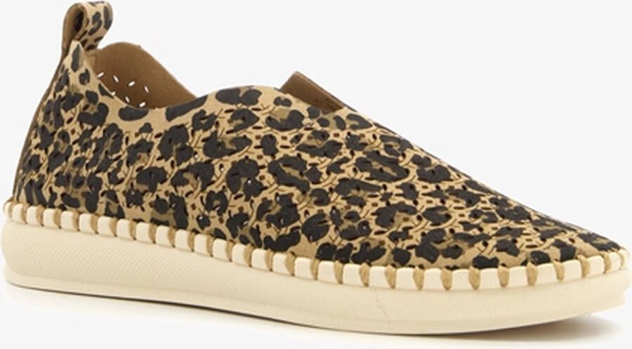 Hush Puppies Daisy dames instappers luipaardprint Beige Maat Uitneembare zool41