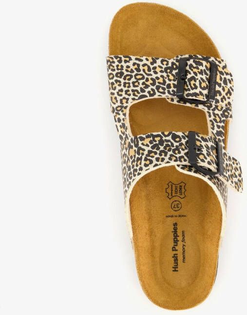 Hush Puppies dames bio slippers luipaardprint Beige Extra comfort Memory Foam