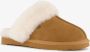Hush Puppies dames pantoffels met lamsvacht cognac Sloffen Echt leer - Thumbnail 4