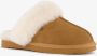 Hush Puppies dames pantoffels met lamsvacht cognac Sloffen Echt leer - Thumbnail 5
