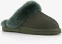 Hush Puppies dames pantoffels met lamsvacht groen Sloffen Echt leer - Thumbnail 1