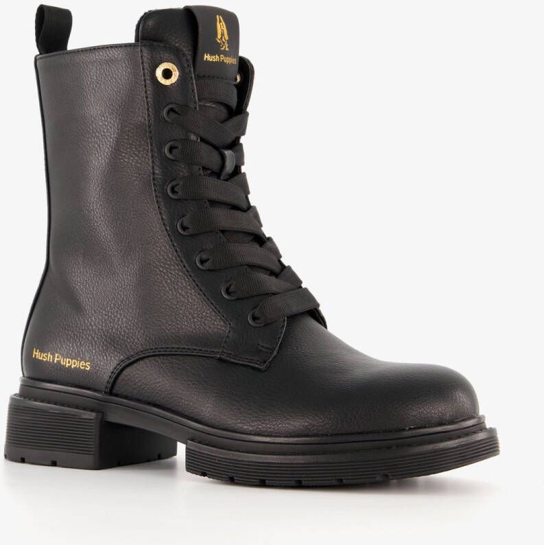 Hush Puppies dames veterboots zwart Uitneembare zool
