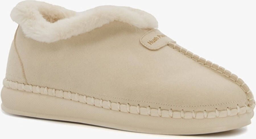 Hush Puppies gevoerde dames pantoffels beige Sloffen Echt leer Uitneembare zool