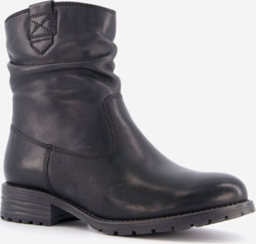 Hush Puppies gevoerde leren dames enkellaarsjes Zwart Echt leer
