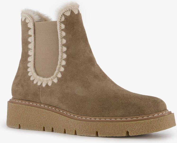 Hush Puppies gevoerde suede dames boots taupe Bruin Echt leer