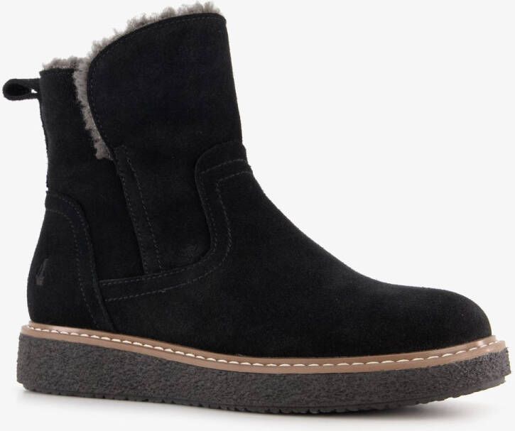 Hush Puppies gevoerde suede dames boots zwart Echt leer