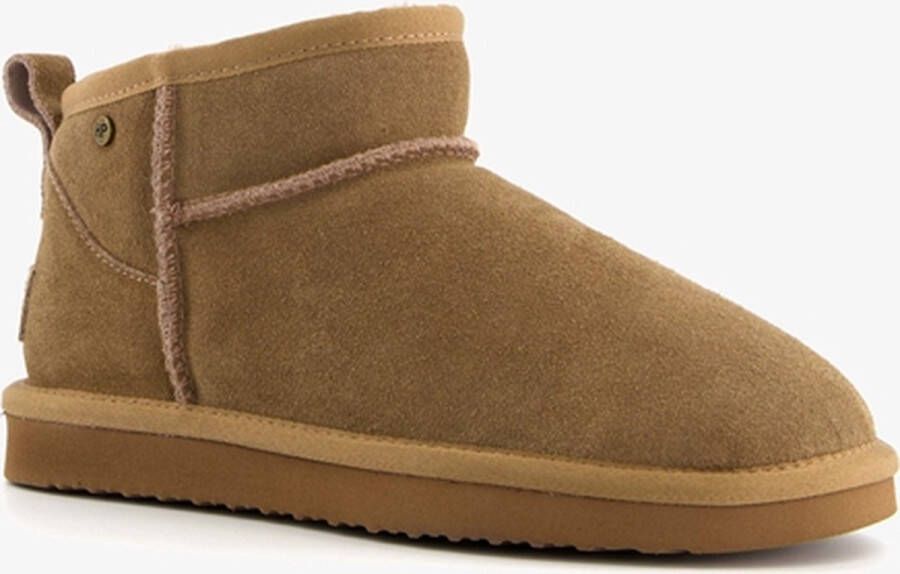 Hush Puppies gevoerde suede dames enkellaarsjes Bruin