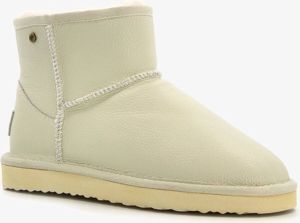 Hush Puppies gevoerde suede dames enkellaarsjes Wit Echt leer