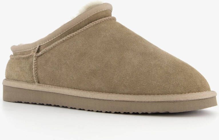 Hush Puppies gevoerde suede heren pantoffels taupe Bruin Sloffen Echt leer