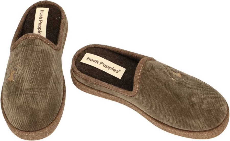 Hush Puppies -Heren taupe pantoffels & slippers