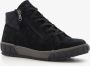 Hush Puppies hoge leren dames sneakers zwart Uitneembare zool - Thumbnail 1