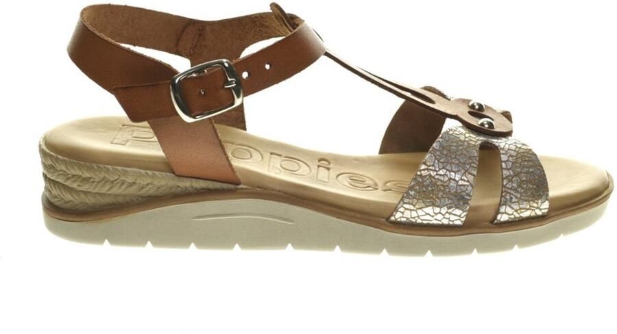 Hush Puppies Cognac Lederen Dames Sandalen