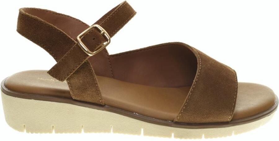 Hush Puppies Cognac Lederen Sandalen Dames