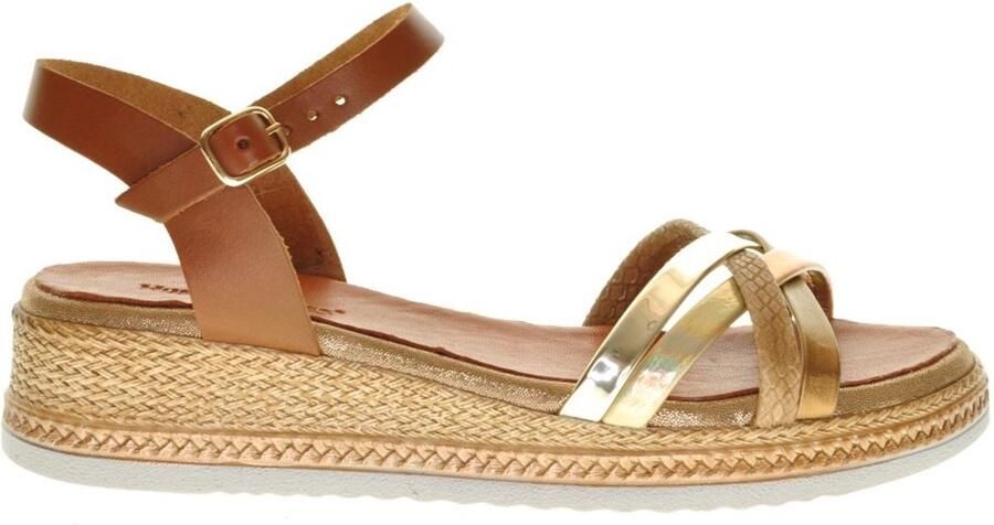 Hush Puppies Cognac Sandaal Met Koorden Look Zool
