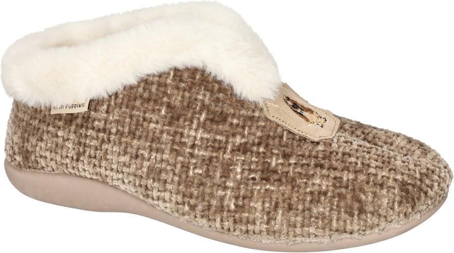 Hush Puppies -Dames taupe pantoffels