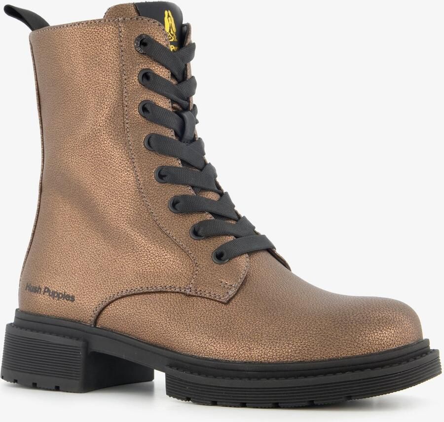 Hush Puppies dames veterboots brons Zwart