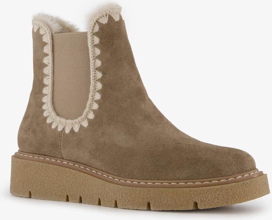 Hush Puppies gevoerde suede dames boots taupe Echt leer