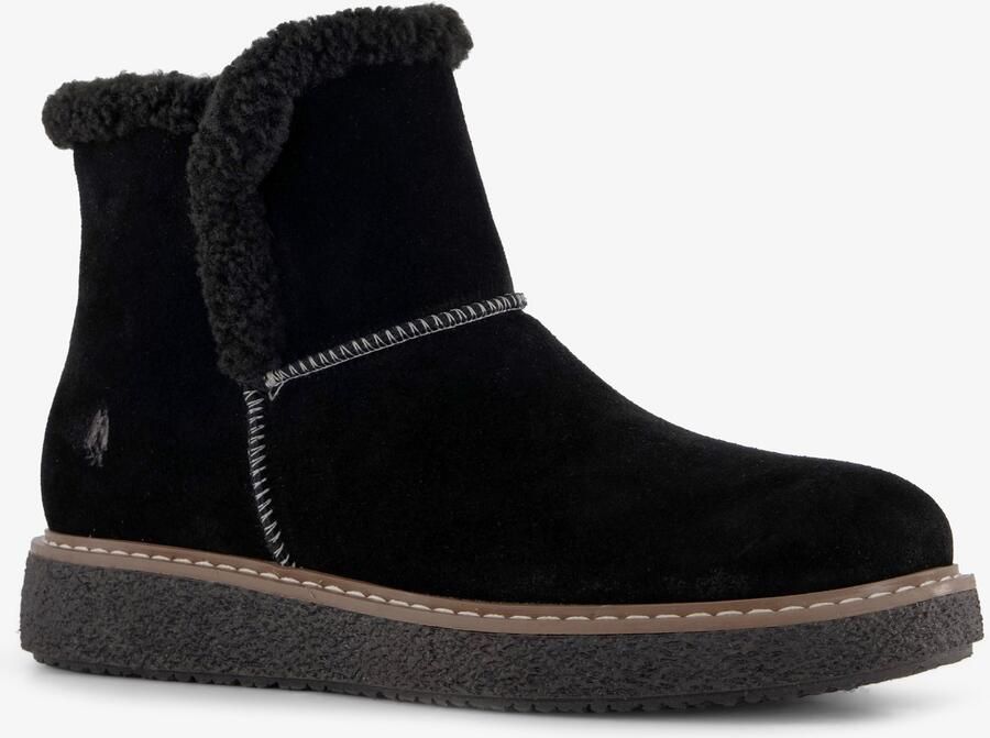 Hush Puppies gevoerde suède dames boots zwart Echt leer