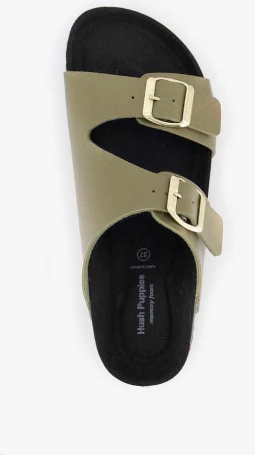Hush Puppies leren dames bio slippers groen