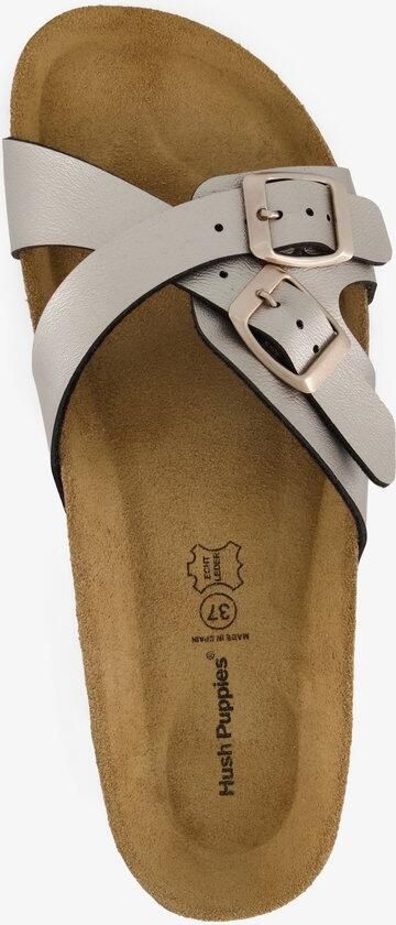 Hush Puppies leren dames bio slippers taupe Bruin