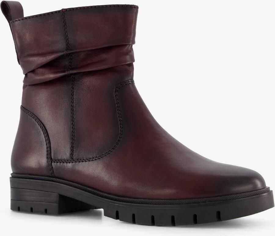 Hush Puppies leren dames boots bordeauxrood Uitneembare zool