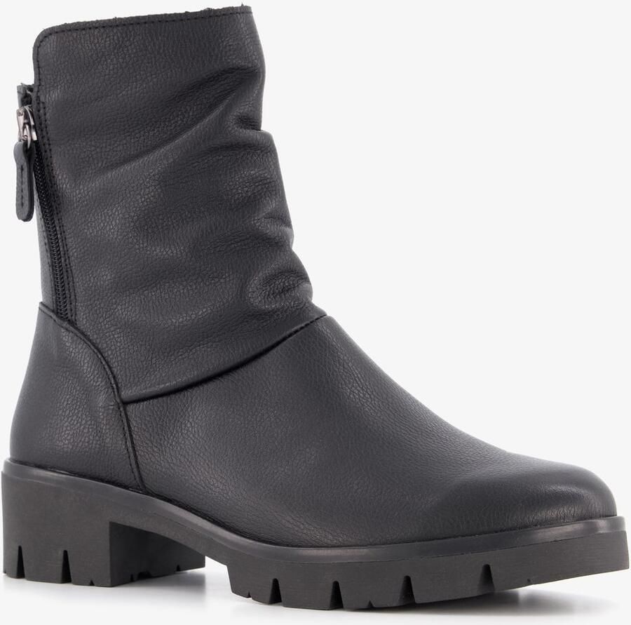 Hush Puppies leren dames boots zwart Uitneembare zool
