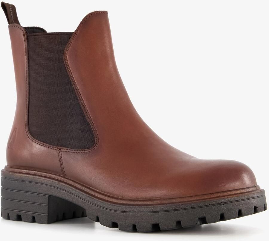 Hush Puppies leren dames Chelsea boots bruin