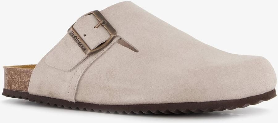 Hush Puppies suède dames clogs beige Echt leer