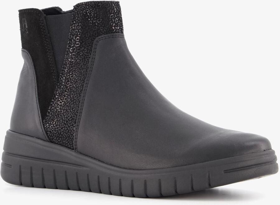 Hush Puppies leren dames enkellaarsjes zwart Uitneembare zool