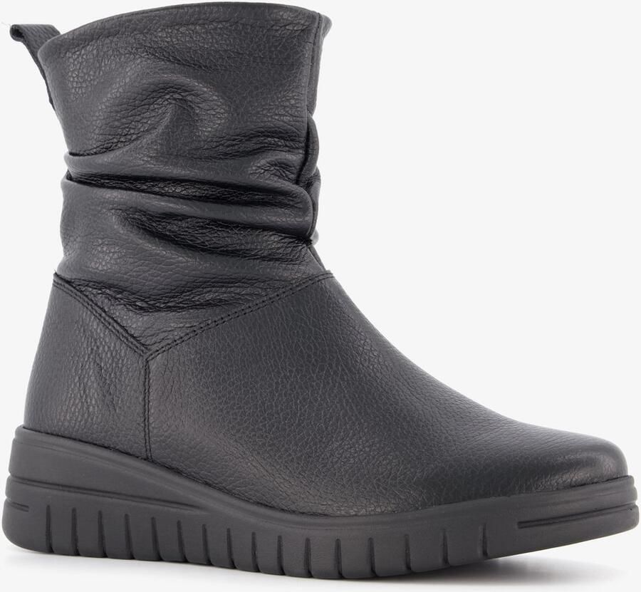 Hush Puppies leren dames enkellaarsjes zwart Uitneembare zool