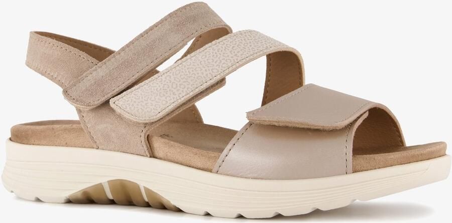 Hush Puppies leren dames sandalen beige Uitneembare zool