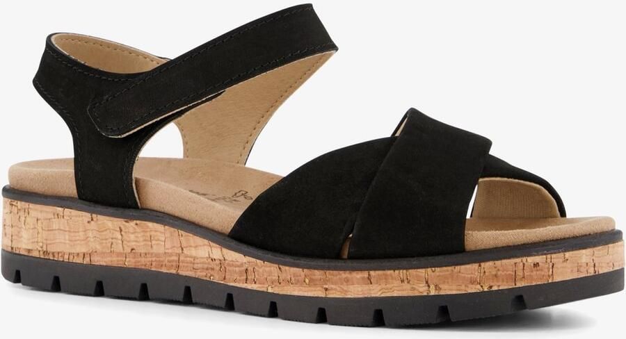 Hush Puppies leren dames sandalen zwart Uitneembare zool