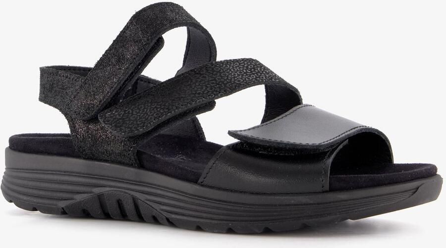 Hush Puppies leren dames sandalen zwarte Uitneembare zool