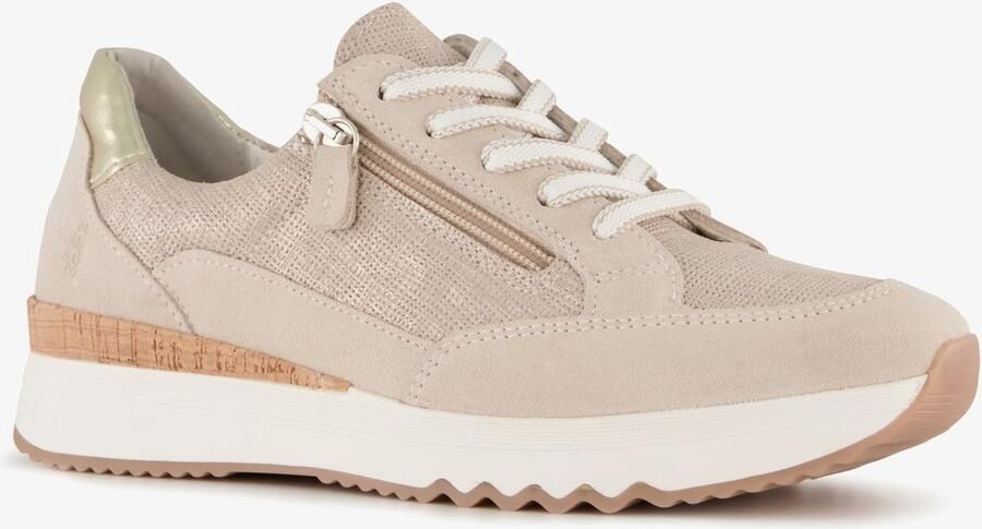 Hush Puppies leren dames sneakers beige Uitneembare zool
