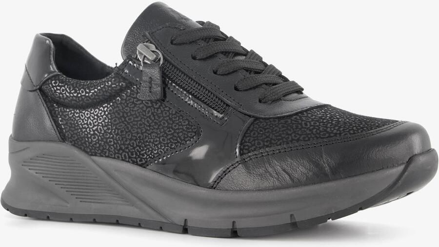 Hush Puppies leren dames sneakers zwart Uitneembare zool