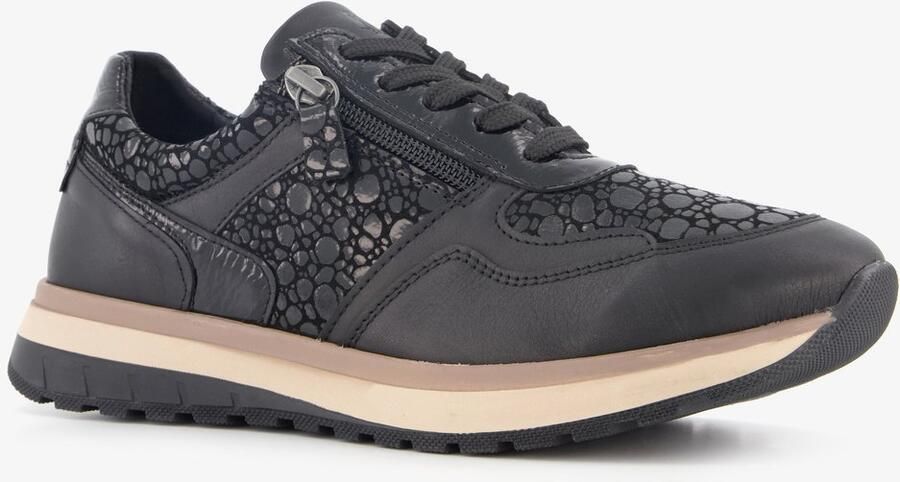 Hush Puppies leren dames sneakers zwart Uitneembare zool