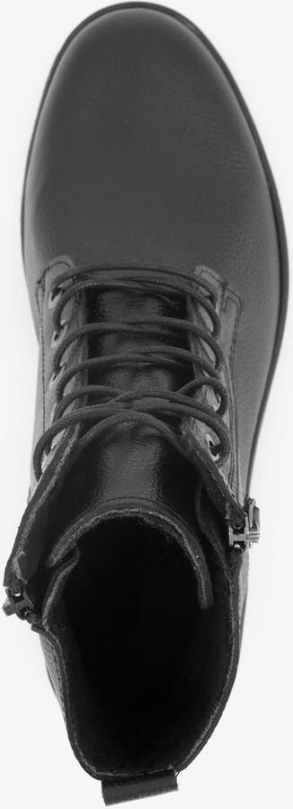 Hush Puppies leren dames veterboots zwart Uitneembare zool