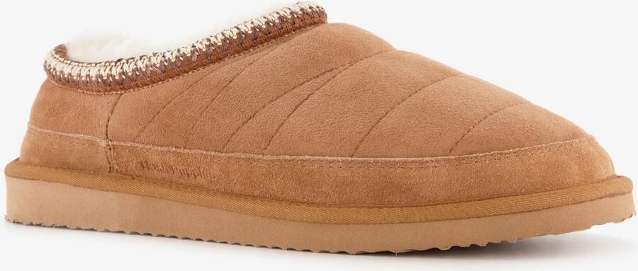 Hush Puppies leren heren pantoffels gevoerd cognac Sloffen Echt leer
