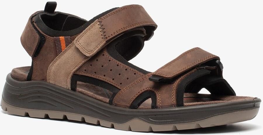 Hush Puppies leren heren sandalen bruin Uitneembare zool