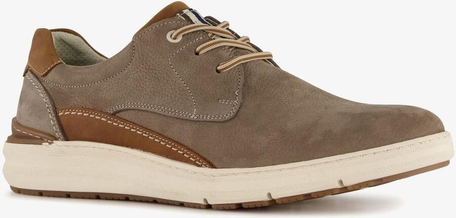 Hush Puppies leren heren veterschoenen beige bruin Extra comfort Memory Foam