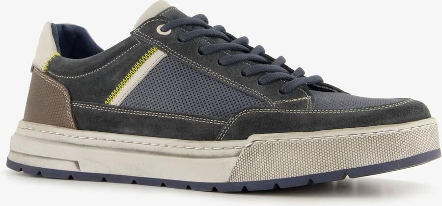 Hush Puppies leren heren veterschoenen blauw Extra comfort Memory Foam