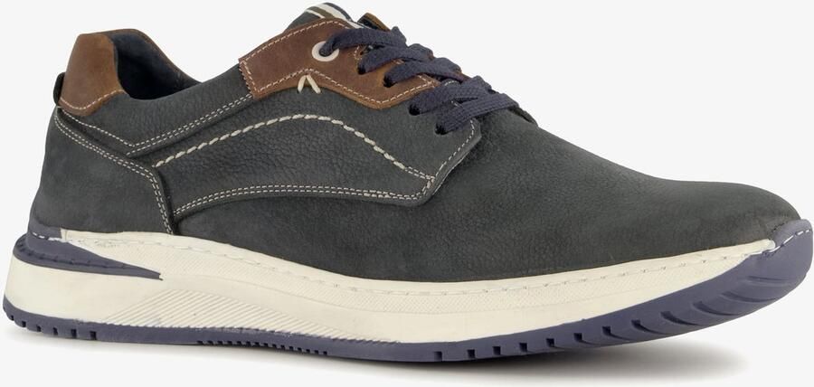 Hush Puppies leren heren veterschoenen blauw Uitneembare zool